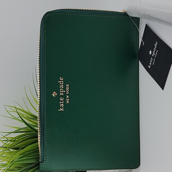 Kate Spade Staci Medium Zip Wristlet Deep Jade Green - Picture 8 of 8